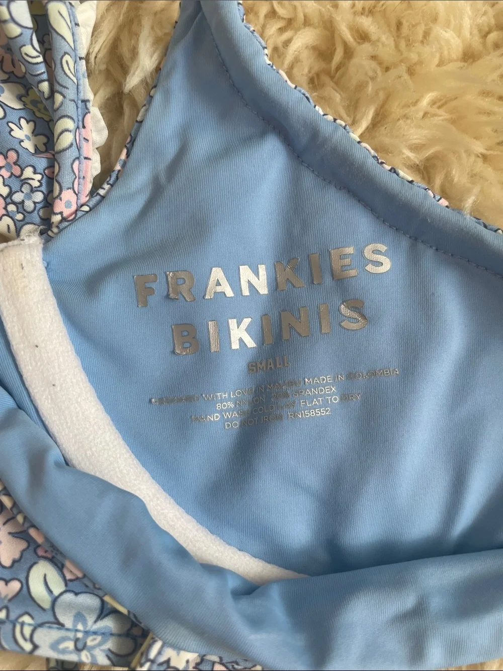Frankie’s Bikinis Floral Ruffle Swim Top
